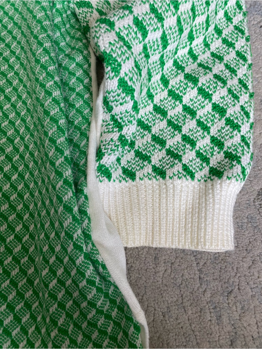 SONIA RYKIEL Green & Pink V‑Neck Patterned Women's Sweater - Picture 5 of 9